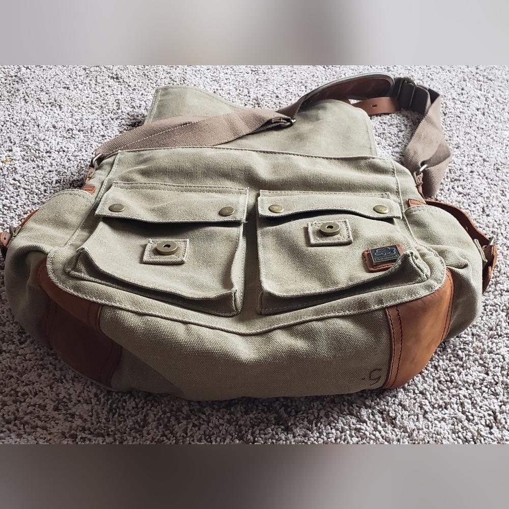 S.C.Cotton Messenger Shoulder Bag Canvas Sechunk - Picture 13 of 13